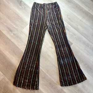 Urban Outfitters Velvet Stretch Flare Pants High Waist High Waisted Size L